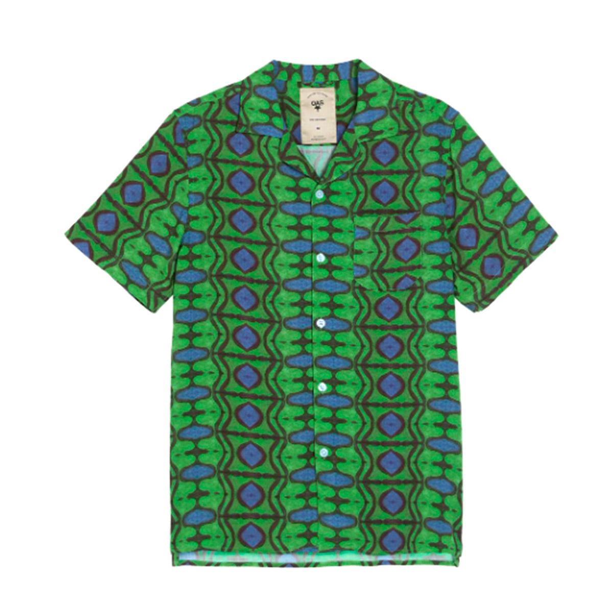 Emerald Blue Viscose Shirt Assorted - Camicia Maniche Corte Uomo Multicolore 7005-27-7005-27 . OAS 