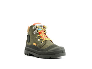 Pampa Hi Cuff Hkr Wp Olive Night - Scarpe Stringate Profilo Alto Bambini Verdi PAK58891-325-M . PALLADIUM 