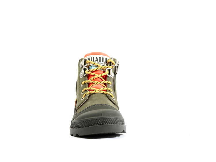 Pampa Hi Cuff Hkr Wp Olive Night - Scarpe Stringate Profilo Alto Bambini Verdi PAK58891-325-M . PALLADIUM 