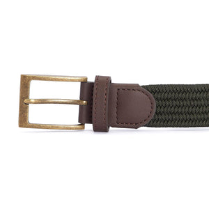Nevis Stretch Webbing Belt Dark Olive - Cintura Verde MAC0443-DK OLIVE . BARBOUR 