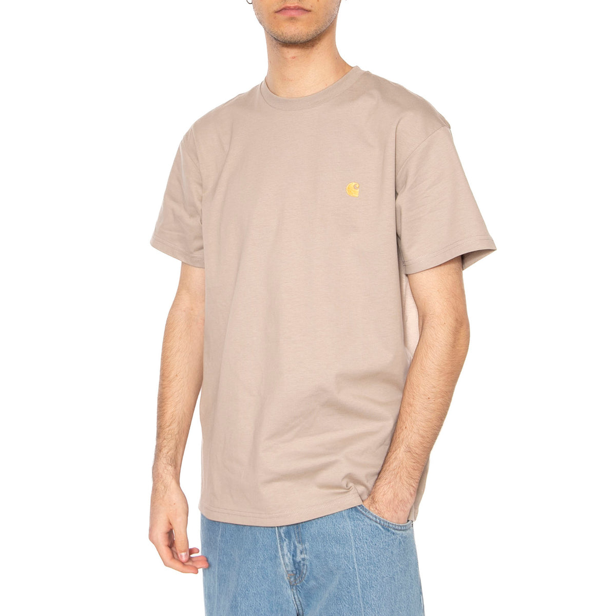 S/S Chase T-Shirt Dusky Beige / Gold - Maglietta Girocollo Uomo Beige I026391.2Q6XX . CARHARTT WIP 