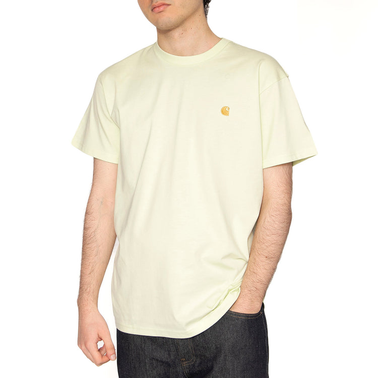 S/S Chase T-Shirt Air Green / Gold - Maglietta Girocollo Uomo Verde I026391.2V9XX . CARHARTT WIP 