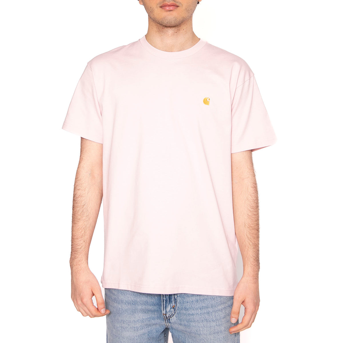 S/S Chase T-Shirt Air Pink / Gold - Maglietta Girocollo Uomo Rosa I026391.2VAXX . CARHARTT WIP 