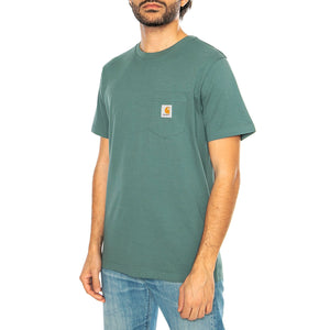 S/S Pocket T-Shirt Silver Pine - Maglietta Girocollo Uomo Verde I030434.2M2XX . CARHARTT WIP 