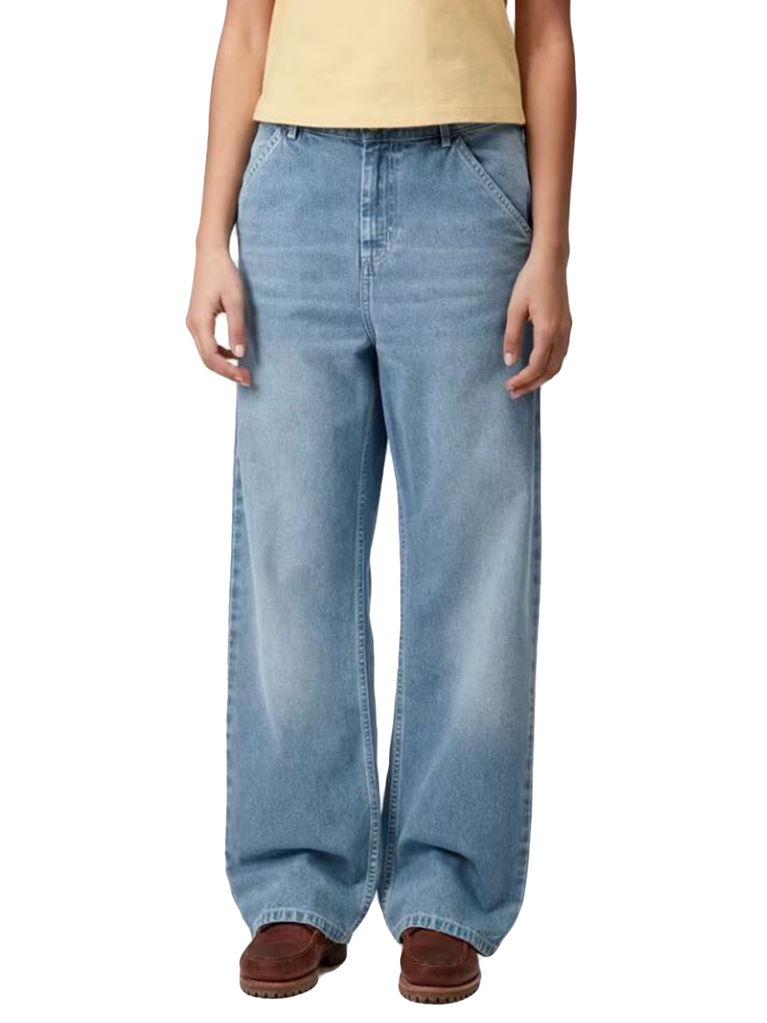 W' SIMPLE PANT BLUE LIGHT TRUE WASHED - Pantaloni Denim Jeans Donna Blu I031924.01ZO . CARHARTT WIP 