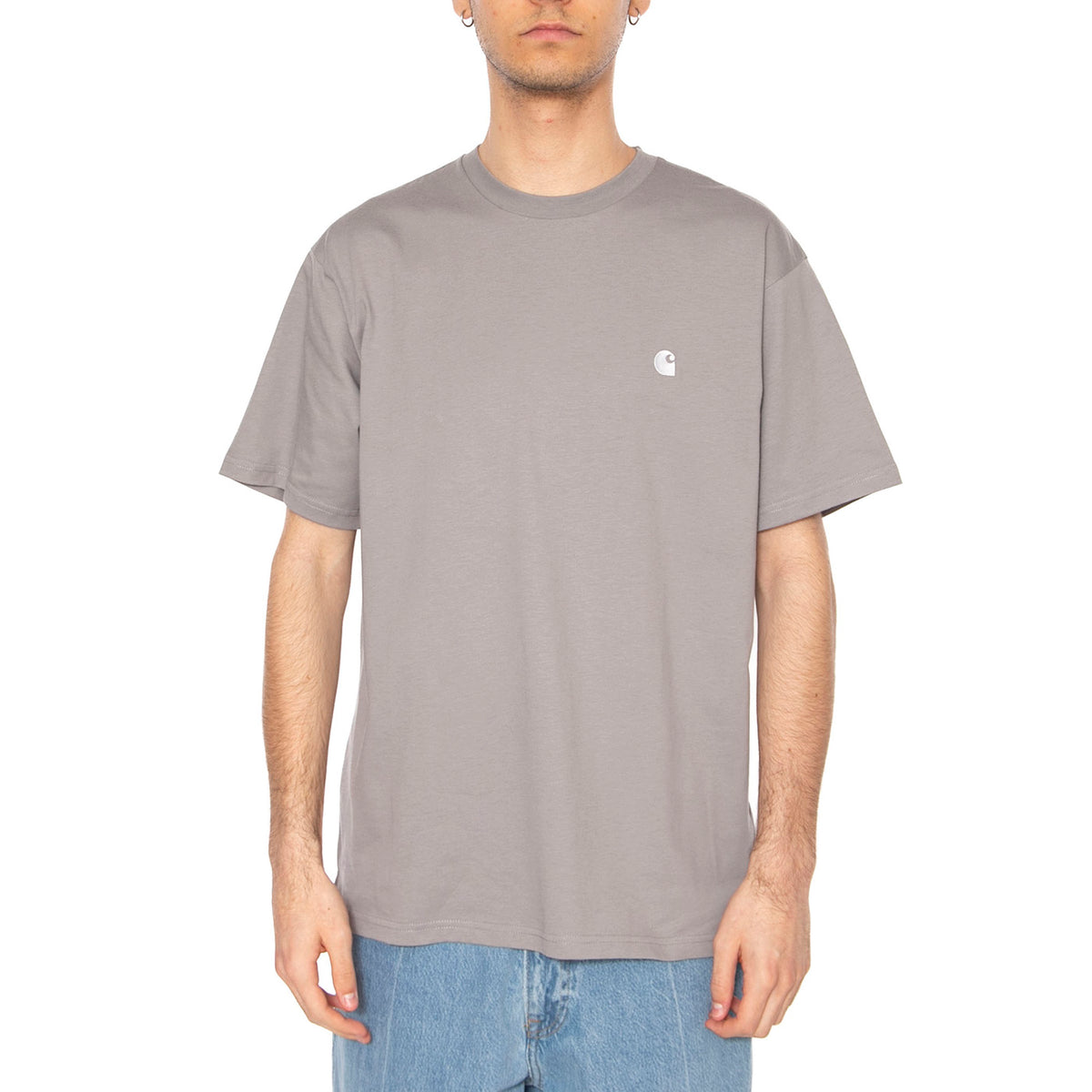 S/S Madison T-Shirt Yosemite / White - Maglietta Girocollo Uomo Grigia I033000.2QEXX . CARHARTT WIP 