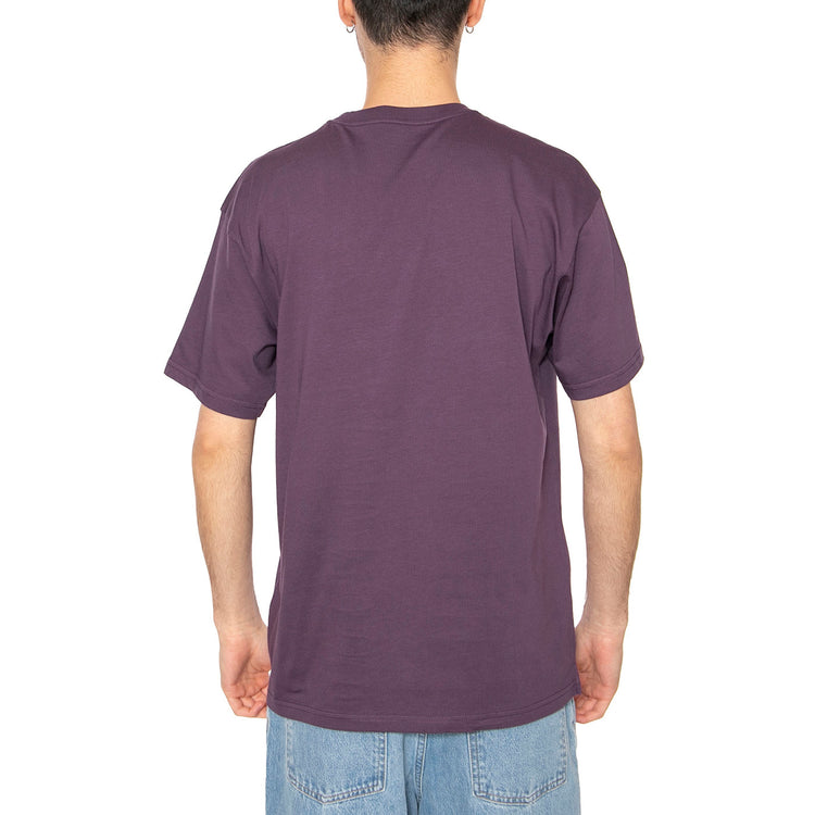 S/S Madison T-Shirt Huckleberry / White - Maglietta Girocollo Uomo Viola I033000.2RPXX . CARHARTT WIP 