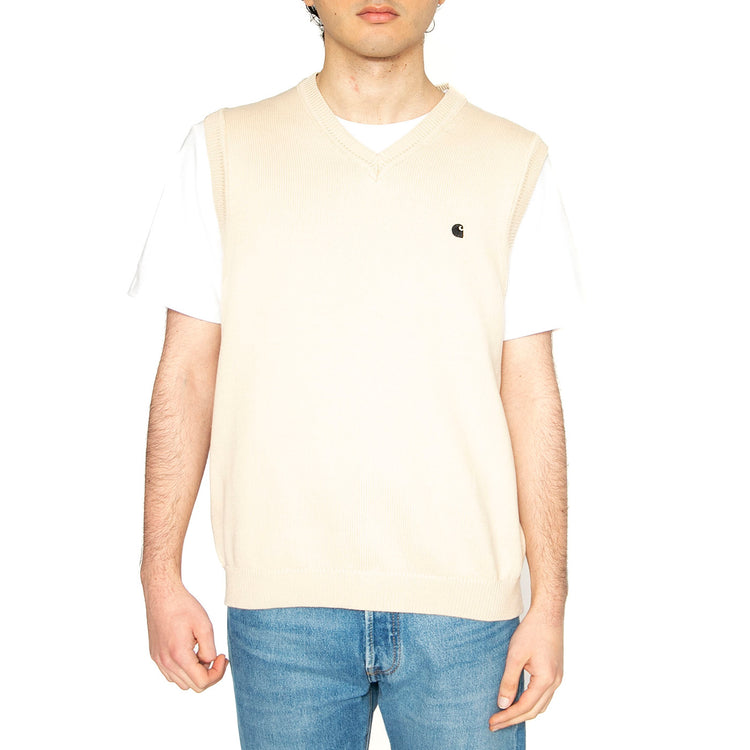 Madison Vest Sweater Fleur De Sel / Black - Gilet Uomo Beige I033036.2NQXX . CARHARTT WIP 
