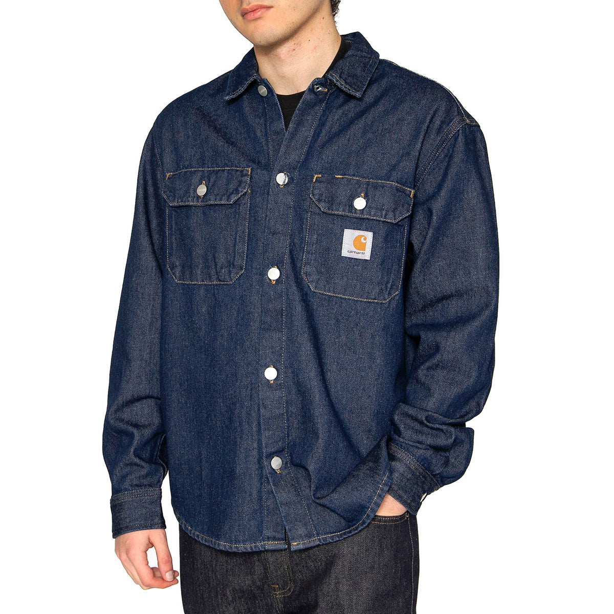 Harvey Shirt Jac Blue - Camicia Denim Jeans Uomo Blu I033346.0102 . CARHARTT WIP 