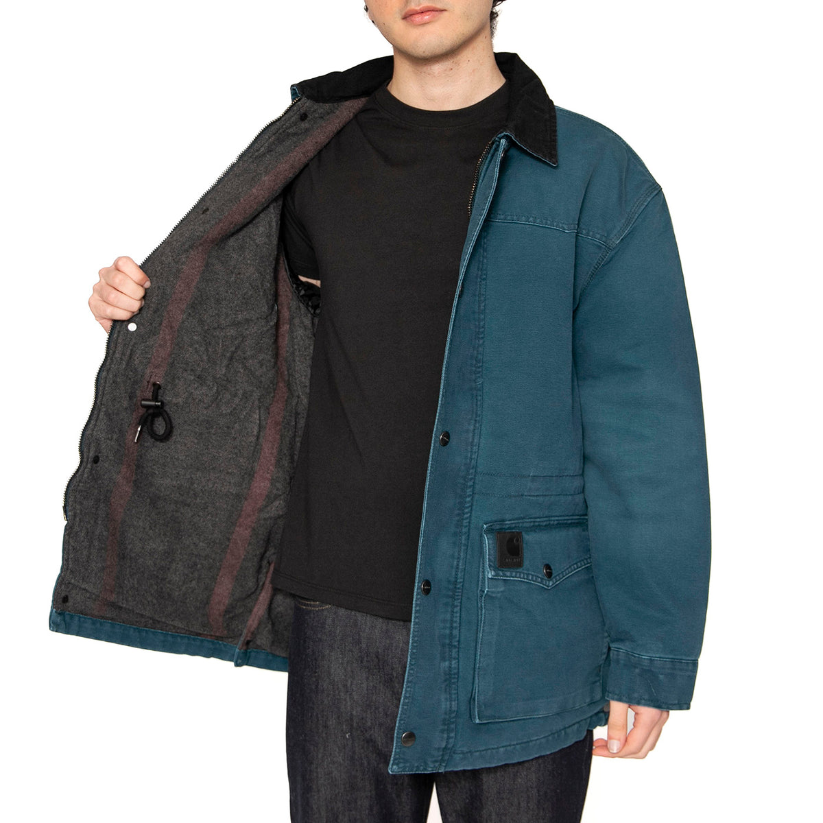 OG Santa Fe Coat Deep Lagoon / Black - Giacca Uomo Verde I034314.2NC4O . CARHARTT WIP 