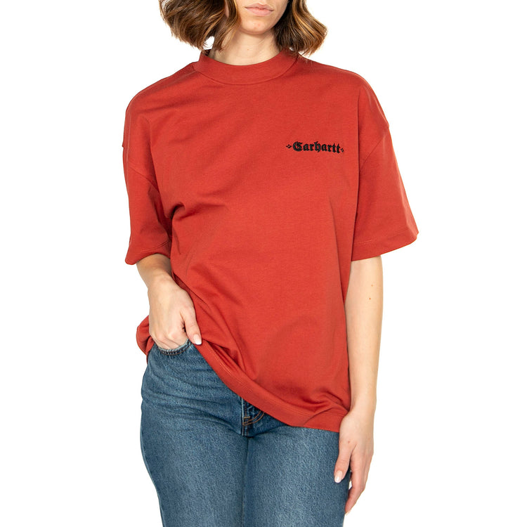 W' S/S Greatest Hits 02 T-S Vermillion / Black - Maglietta Girocollo Donna Rossa I034401.2NLXX . CARHARTT WIP 