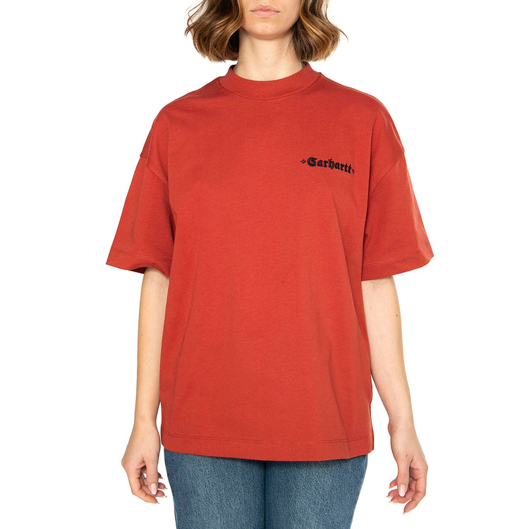 W' S/S Greatest Hits 02 T-S Vermillion / Black - Maglietta Girocollo Donna Rossa I034401.2NLXX . CARHARTT WIP 
