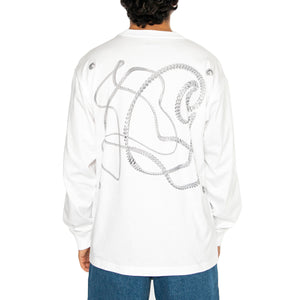 L/S Chain Link T-Shirt White / Silver - Maglietta Girocollo Maniche Lunghe Uomo Bianca I034403.0YFXX . CARHARTT WIP 