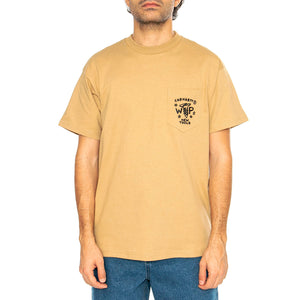 S/S Fragments Pocket T-Shirt Dusty H Brown / Black - Maglietta Girocollo Uomo Marrone I034407.0IAXX . CARHARTT WIP 