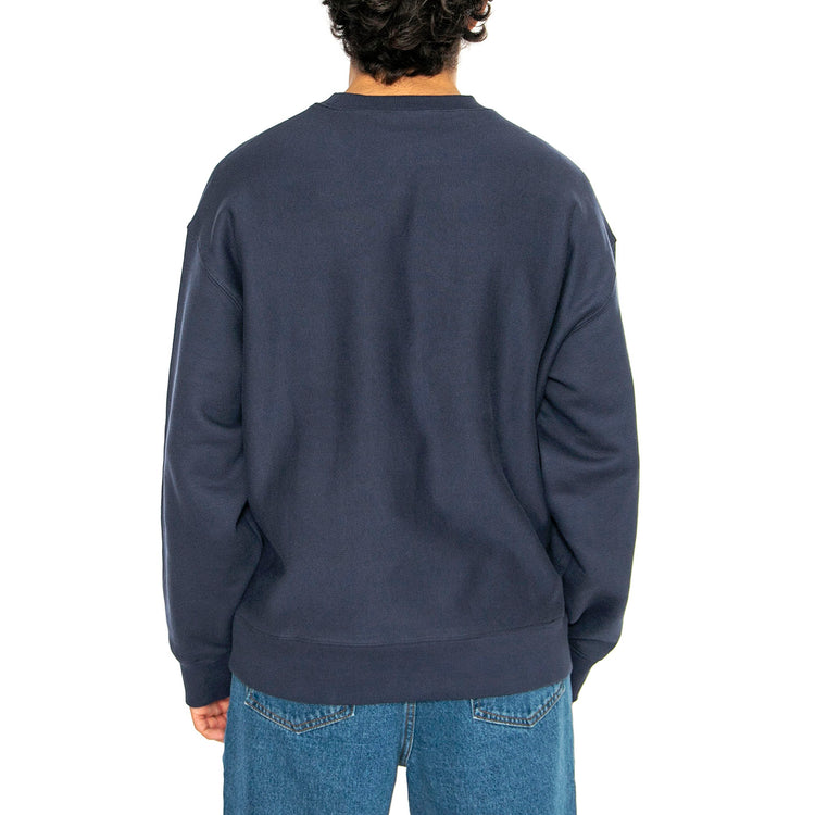 Label Script Sweat Blue - Felpa Girocollo Uomo Blu I034429.01XX . CARHARTT WIP 