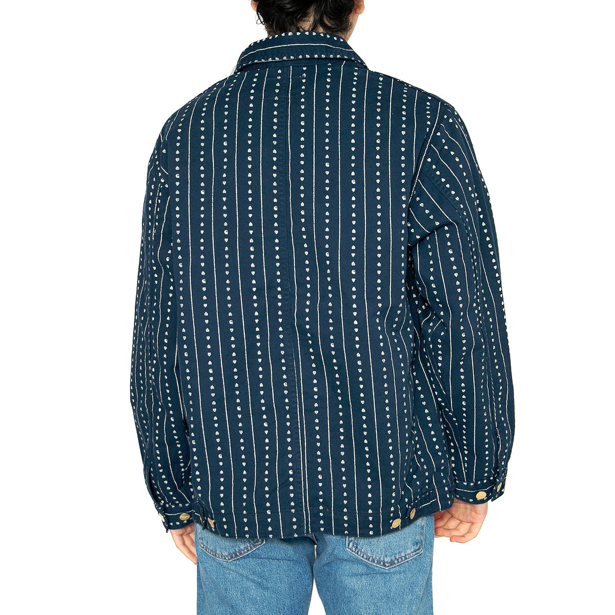 Drewe Chore Coat Heart C Pinstripe, Ink / Natural - Giacca Uomo Blu I034823.2RU02 . CARHARTT WIP 