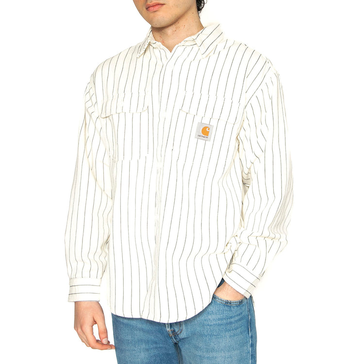 Hendry Shirt Jac Seaton Stripe, Wax / Dark Navy - Camicia Uom Bianca I034827.2RM02 . CARHARTT WIP 
