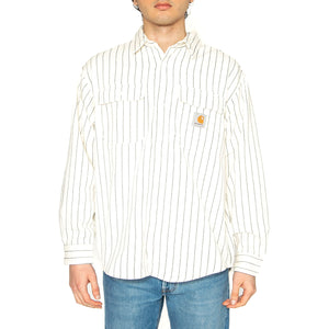 Hendry Shirt Jac Seaton Stripe, Wax / Dark Navy - Camicia Uom Bianca I034827.2RM02 . CARHARTT WIP 