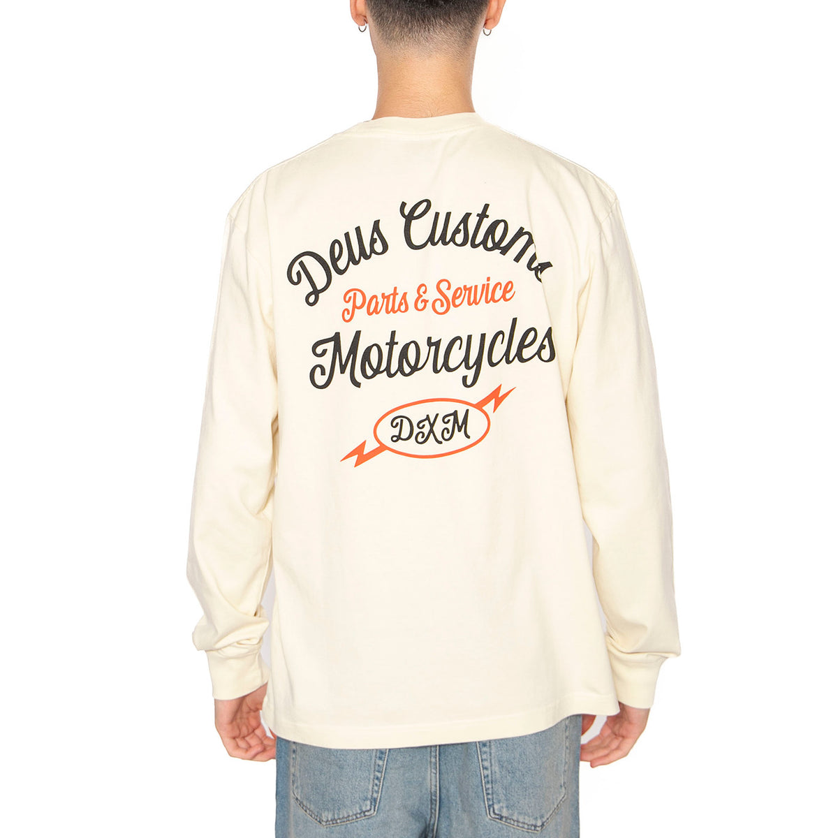 Iota Ls Tee Dirty White Maglietta Girocollo Maniche Lunghe Uomo Beige DMP251946A_DWH . DEUS EX MACHINA 