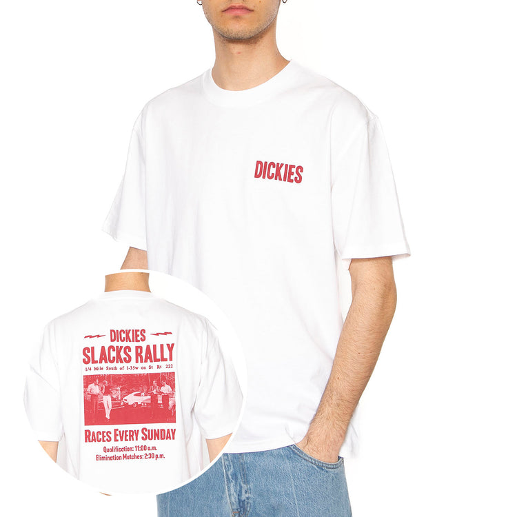 Slacks Rally SS Tee White - Maglietta Girocollo Uomo Bianca DK0A4Z8U0WH1 . DICKIES 