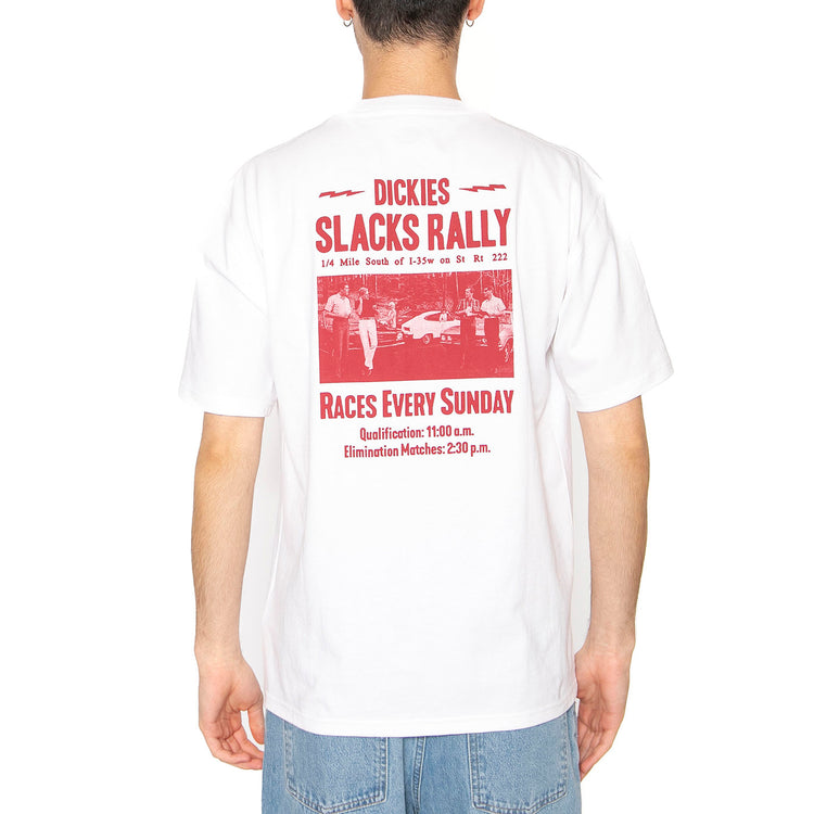Slacks Rally SS Tee White - Maglietta Girocollo Uomo Bianca DK0A4Z8U0WH1 . DICKIES 