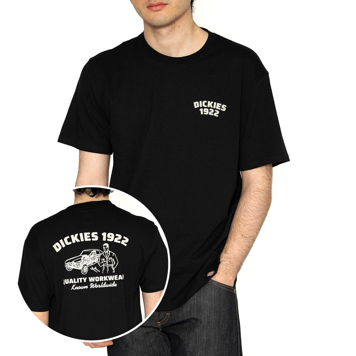 Mechanic SS Tee Black - Maglietta Girocollo Uomo Nera DK0A4Z96BLK1 . DICKIES 