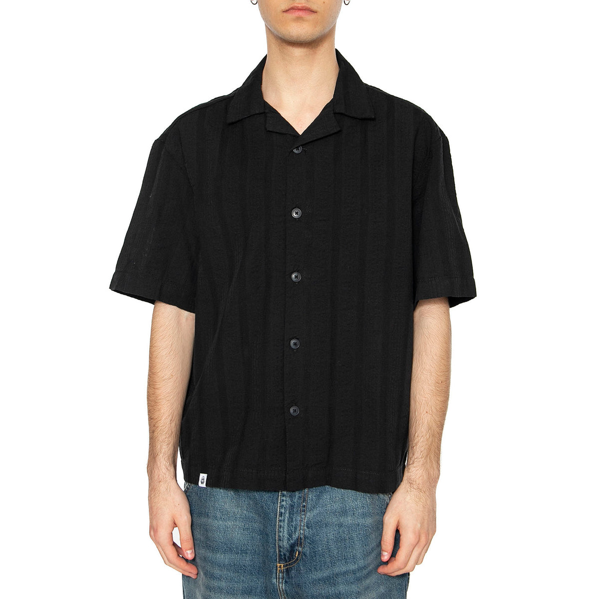 Saga Shirt SS Black - Camicia Maniche Corte Uomo Nera I035017.89.67.-89.67 . EDWIN 