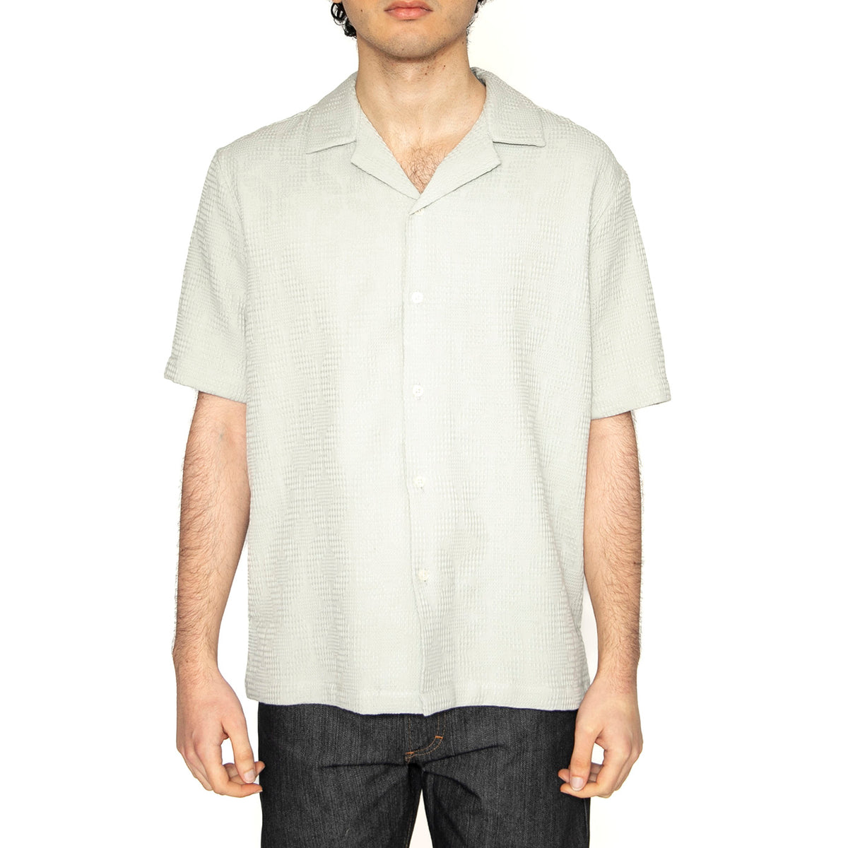 Favian Sea Foam - Camicia Maniche Corte Uomo Grigia 331390-083 . ELVINE 