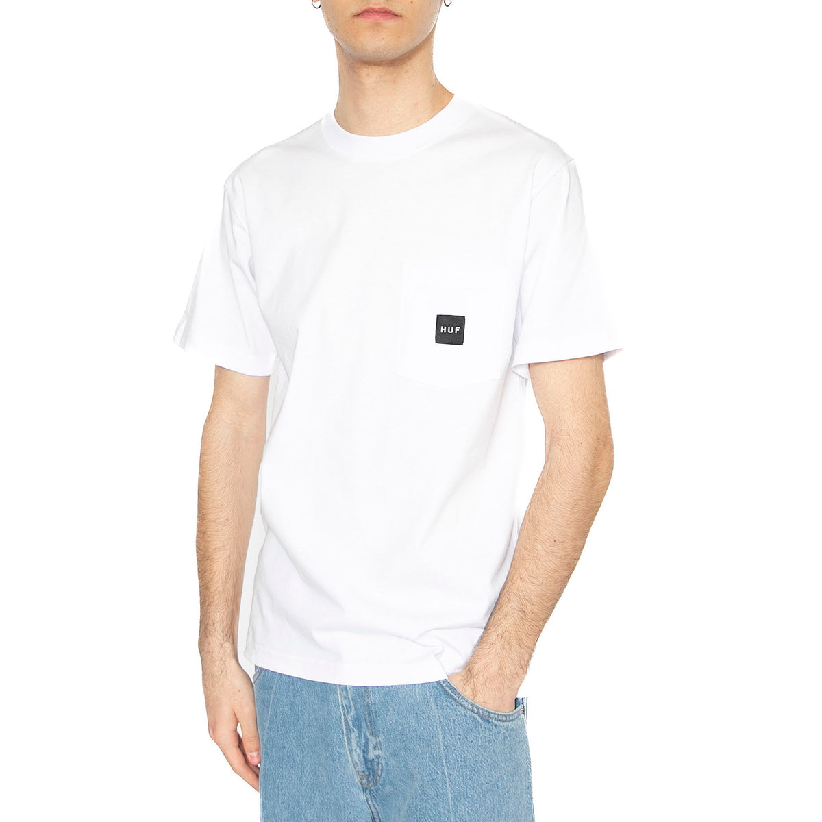 Huf Set Box Logo S/S Pocket Tee White - Maglietta Girocollo Uomo Bianca TS02419-WHITE . HUF 