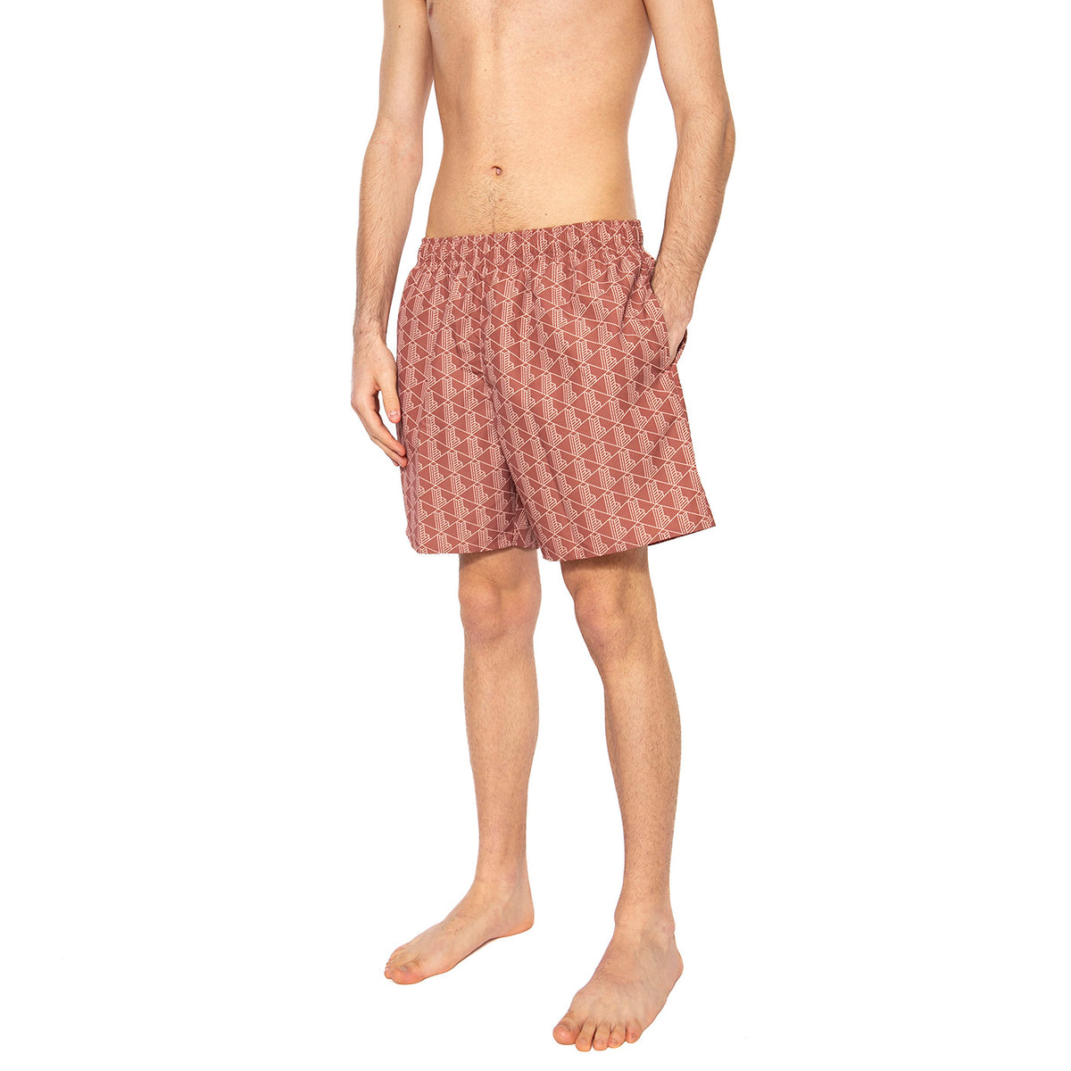 Short Bagno HHI Brown - Costume da Bagno Uomo Marrone MH9086-HHI . LACOSTE 