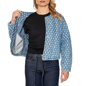Rumer Quilted Liner Shirt Faye Geo Denim - Giacca Donna Blu 001FR-0004 . LEVIS 