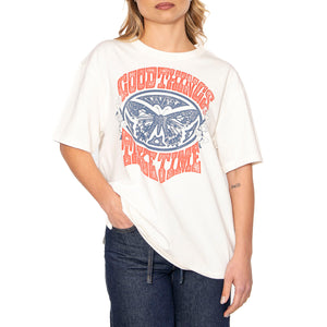 Gr Rabor Tee Good Things Take Time Egret - Maglietta Girocollo Donna Bianca 001MX-0000 . LEVIS 