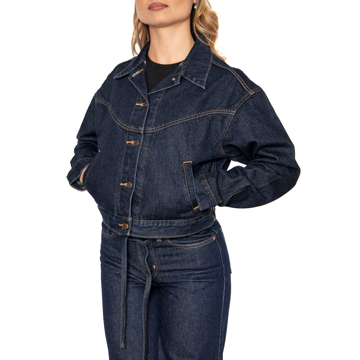 Shrunken 90S Trucker Western Dream Nice Dream - Giacca Donna Blu 001WO-0001 . LEVIS 