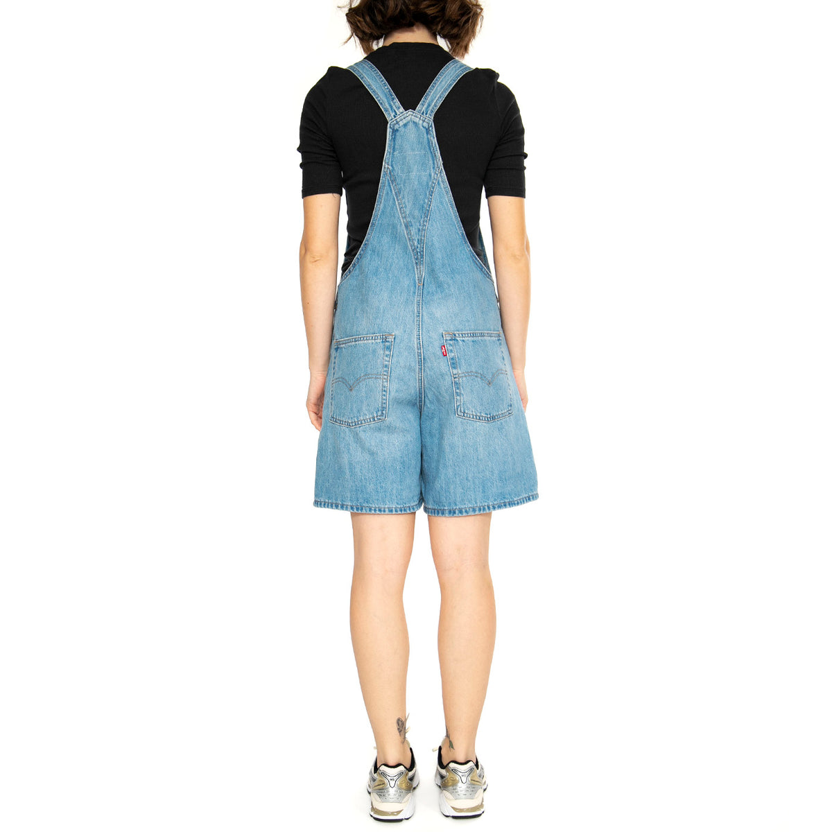 Vintage Shortall Light Indigo Worn In - Salopette Bermuda Denim Jeans Donna Blu 52333-0040 . LEVIS 