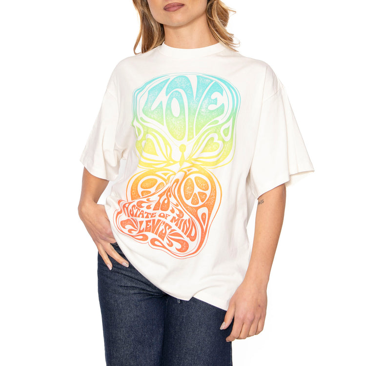 Craphic Short Stack Tee Love Is A State - Maglietta Girocollo Donna Bianca A4924-0079 . LEVIS 