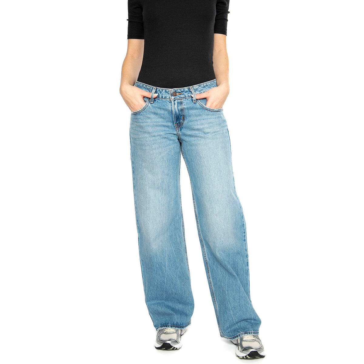 Low Loose Med Indigo Worn In - Pantaloni Denim Jeans Donna Blu A5566-0005 . LEVIS 
