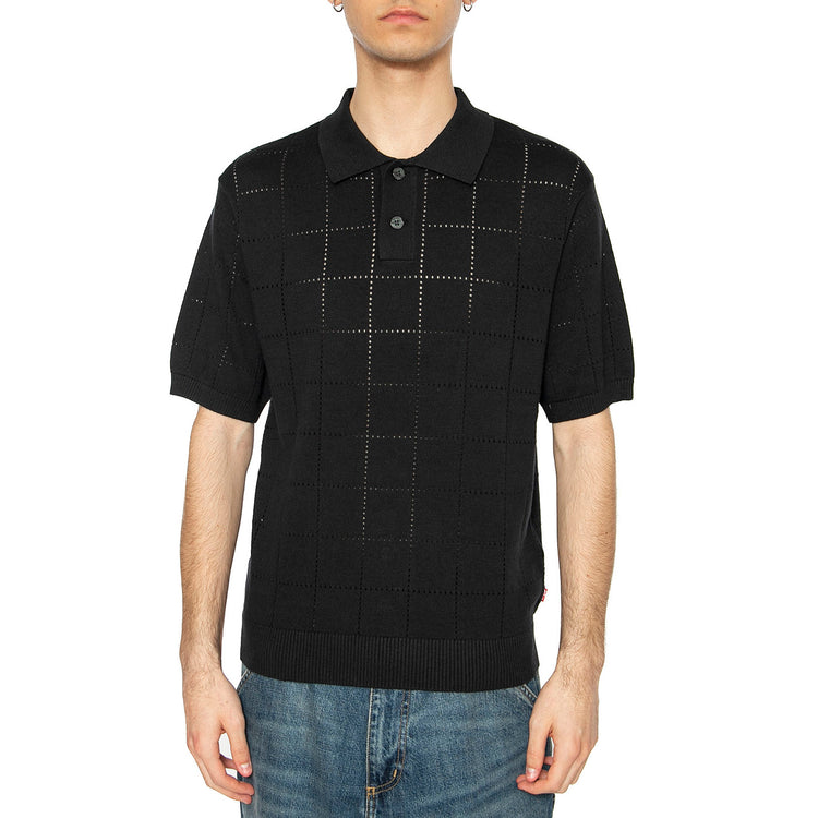 Sweater Knit Polo Pointelle Grid Mineral - Polo Uomo Nera A7294-0014 . LEVIS 
