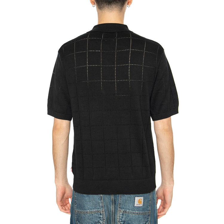 Sweater Knit Polo Pointelle Grid Mineral - Polo Uomo Nera A7294-0014 . LEVIS 