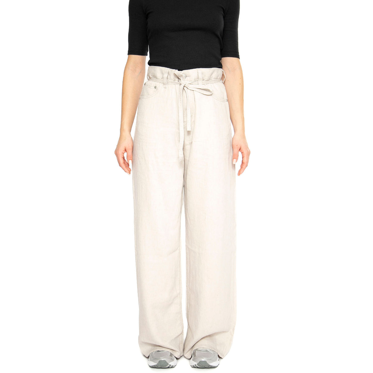 XL Straight Crystal Gray Linen - Pantaloni Donna Beige A8701-0018 . LEVIS 