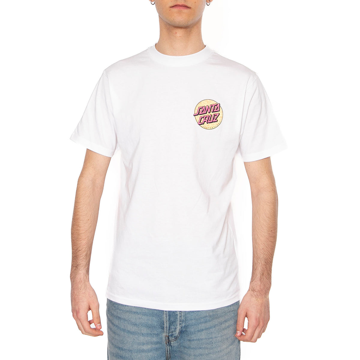 Wagon Dot Chest T-Shirt - Maglietta Girocollo Uomo Bianca SCA-TEE-12106 . SANTA CRUZ 