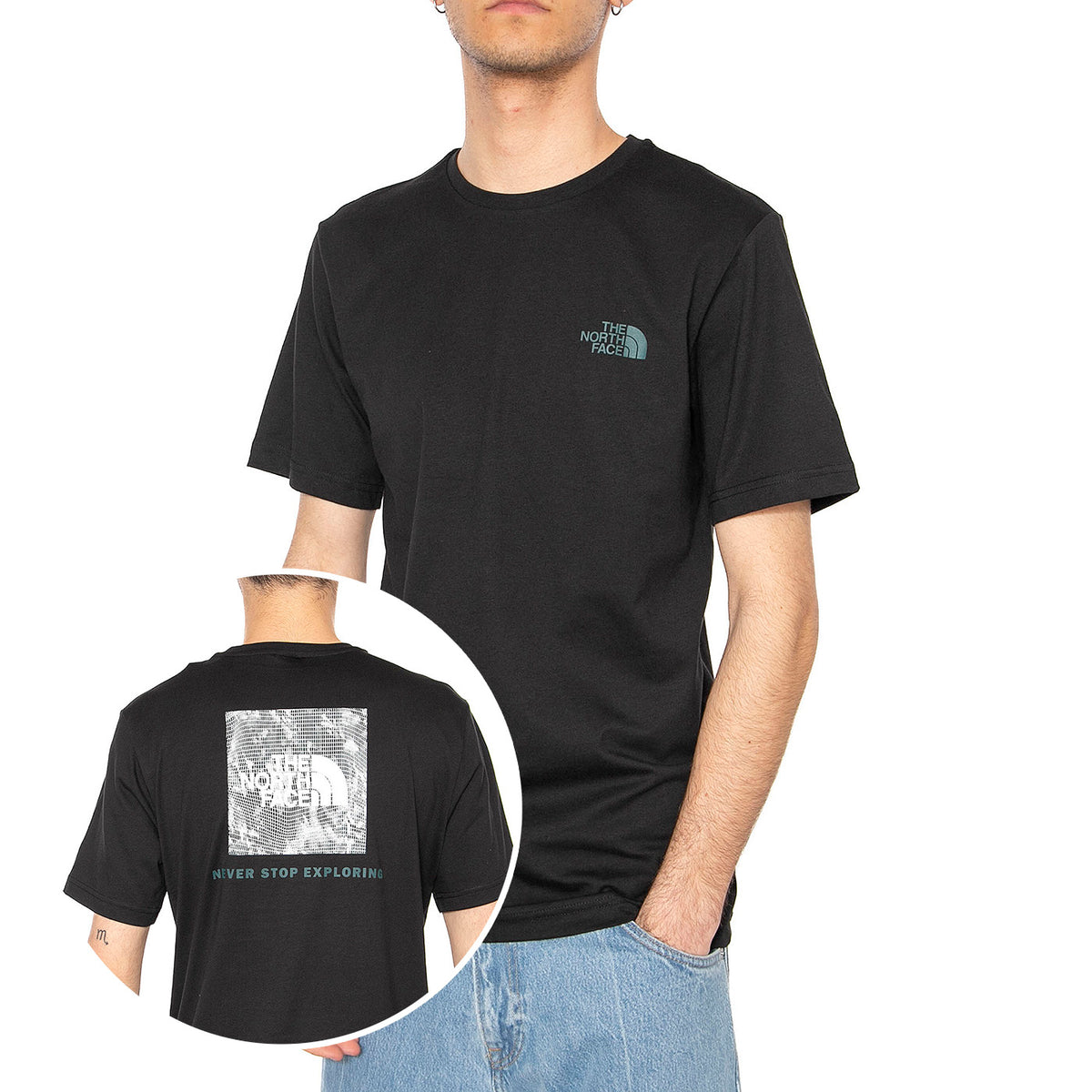 Men's S/S Box Nse Tailgrid Infill Tee - Maglietta Girocollo Uomo Nera NF0A8C4U9431 . THE NORTH FACE 