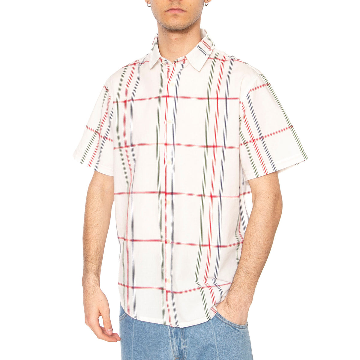 Cambric Stripe Tom Shirt Multicolor - Camicia Maniche Corte Uomo Multicolore MSH00199-MULTICOLOR . THINKING MU 
