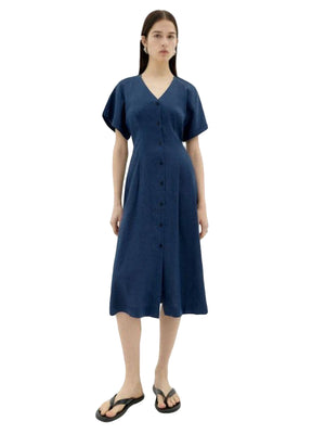 LAURA HEMP DRESS NAVY - Abito Donna Blu WDR00276 . THINKING MU 