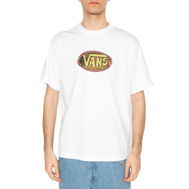 Scribblex SS White - Maglietta Girocollo Uomo Bianca VN000NHWWHT1 . VANS 