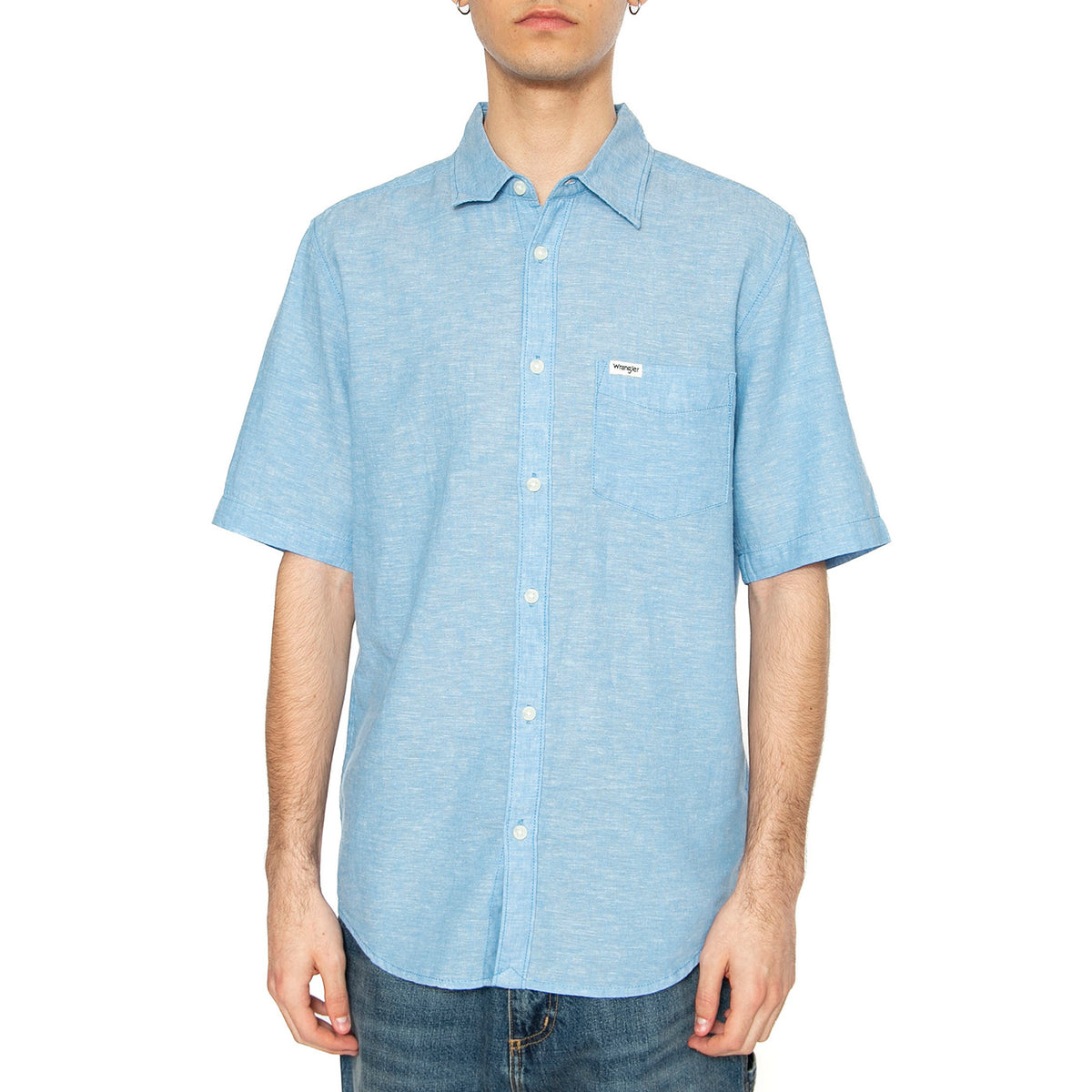 SS Shirt Pacific Blue - Camicia Maniche Corte Uomo Multicolore 112362731 . WRANGLER 