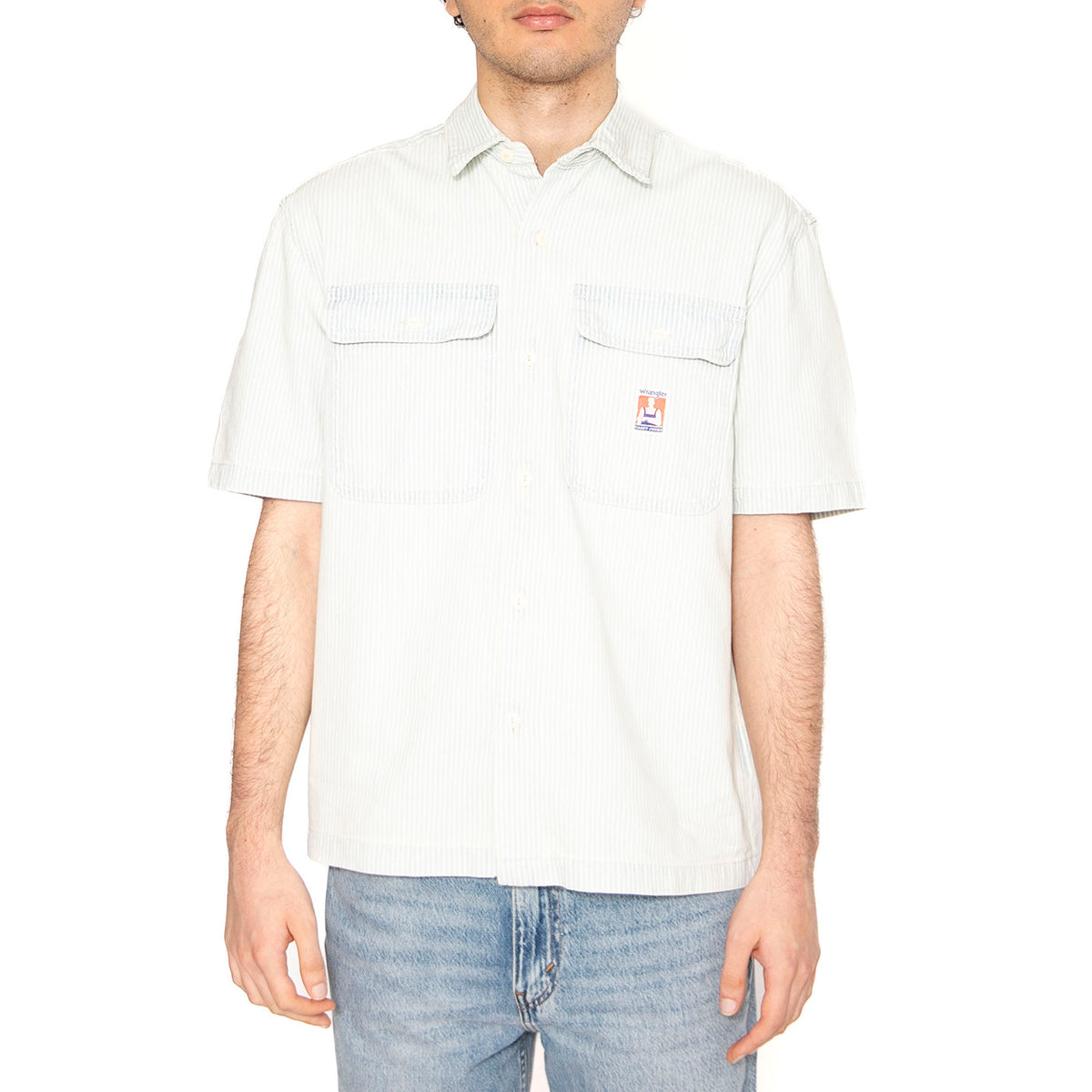 SS Casey Jones Shirt Light Wash - Camicia Maniche Corte Uomo Beige 112362760 . WRANGLER 