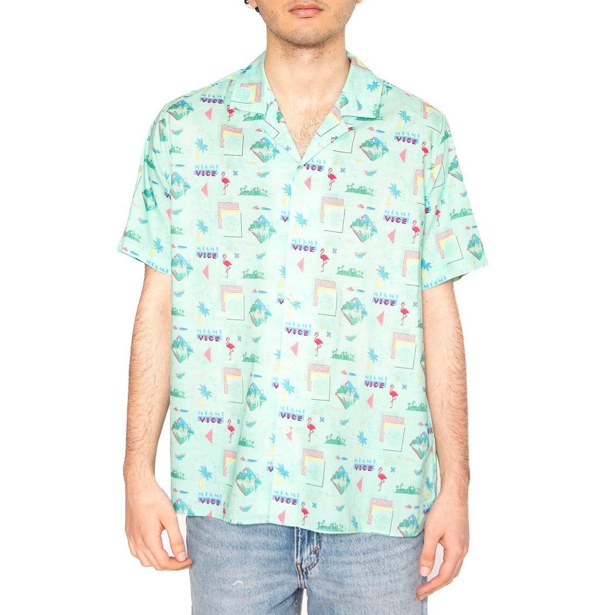 Miami Vice For Life Aloha Shirt - Camicia Maniche Corte Uomo Multicolore 1882-ALOHA . BRAVA FABRICS 