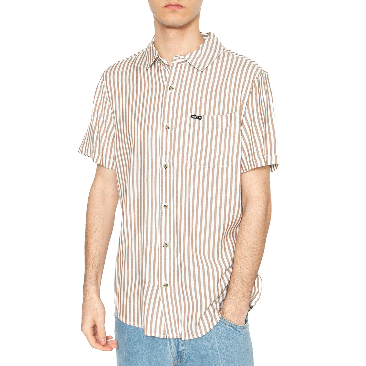 Charter HB Stripes S/S Woven - Camicia Maniche Corte Uomo Multicolore 01412-OFWBS . BRIXTON 