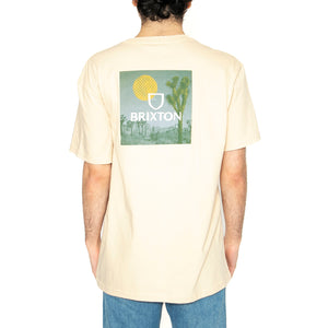 Alpha Square S/S STT - Maglietta Girocollo Uomo Beige 16428-CROWG . BRIXTON 
