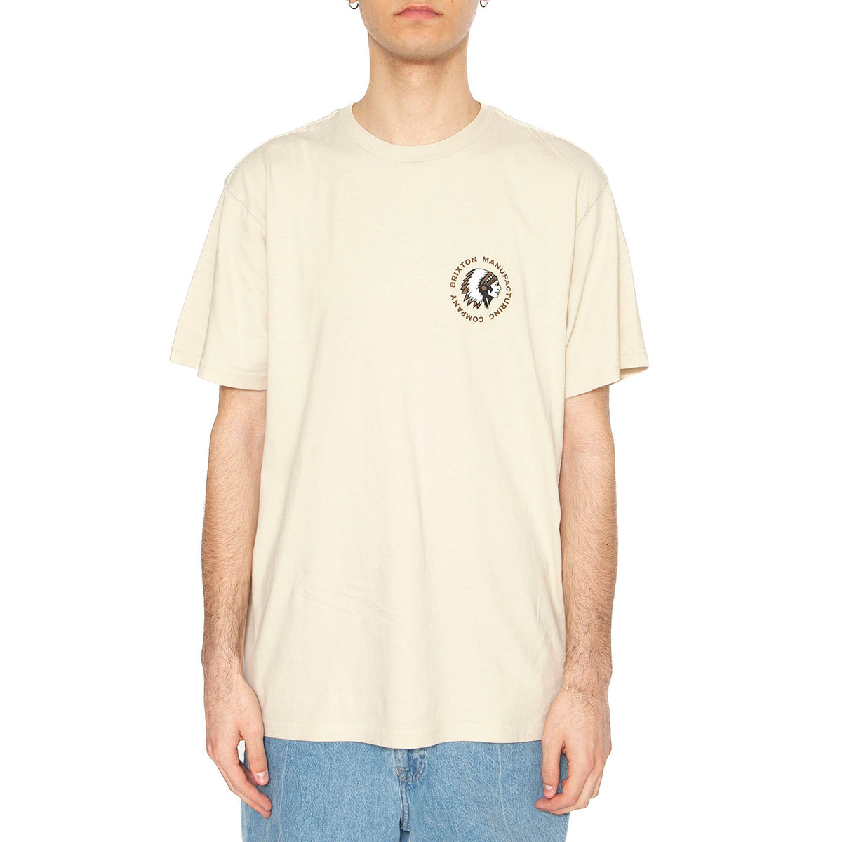 Ruval Stampa S/S STT - Maglietta Girocollo Uomo Beige 16551-CRBGD . BRIXTON 